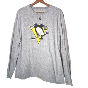 Pittsburgh Penguins Kris Letang Shirt Large Fanatics Long Sleeve Gray Hockey #58